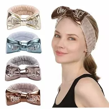 Новые повязки на голову OMG с буквами для женщин, банты для волос, повязка на голову для макияжа, повязки для лица, аксессуары для девочек, коралловый флисовый тюрбан, повязка на голову чёрный