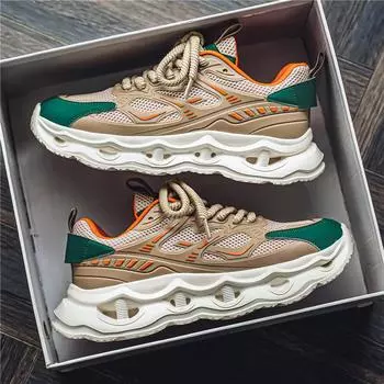 Новые повседневные дышащие кроссовки для подростков, мужская спортивная модная обувь, легкая и удобная обувь для пап 39 чёрный