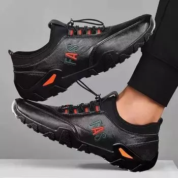 Новые повседневные кожаные туфли мужские туфли кожаные туфли на шнуровке уличные мягкие удобные мужские повседневные туфли 39