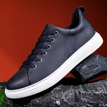 Новые повседневные кроссовки из натуральной кожи, роскошные брендовые мужские оксфордские туфли для активного отдыха, высококачественная мужская вулканизированная обувь, обувь для скейтбординга 37 белый