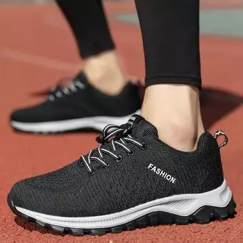 Новые повседневные кроссовки с эластичной пряжкой, уличная обувь, модная спортивная обувь для прогулок, летающая тканая мужская обувь, размеры 39-44 39 чёрный