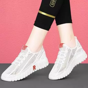 Новые повседневные кроссовки женские белые туфли сетчатая поверхность мягкая подошва кроссовки для бега 36 белый