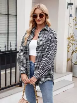 Новые повседневные рубашки из фланели на осень-зиму для женщин, уличный стиль, клетчатые свободные блузки с длинным рукавом, женские рубашки с отложным воротником S розовый