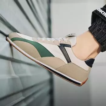 Новые повседневные туфли для мужчин, модные кроссовки для бега, удобные кроссовки для бега в британском стиле для мужчин, обувь для активного отдыха, кроссовки 39 бежевый