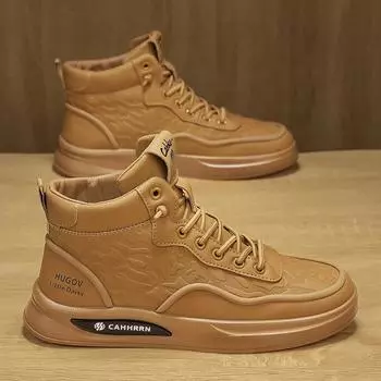 Новые повседневные туфли для мужчин, высокие ботинки для активного отдыха, мужские байкерские ботинки, модные студенческие спортивные модные универсальные мужские кроссовки на все времена года 39