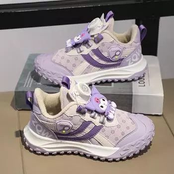 Новые повседневные туфли на шнуровке для девочек на плоской подошве, износостойкие утолщенные кроссовки для тренировок на открытом воздухе, спортивная обувь с вращающейся пряжкой, хлопковая обувь 30 розовый