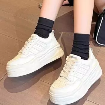 Новые повседневные женские кроссовки с круглым носком и перекрестными ремешками, осенняя модная дышащая удобная спортивная обувь с увеличенной высотой NOK7-CX 35