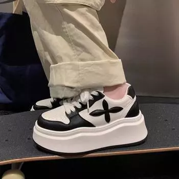 Новые повседневные женские кроссовки с круглым носком и перекрестными ремешками, осенняя модная дышащая удобная спортивная обувь с увеличенной высотой, НЕТ:9303 35