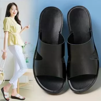 Новые повседневные женские сандалии из искусственной кожи с нескользящей подошвой, тапочки 35 белый