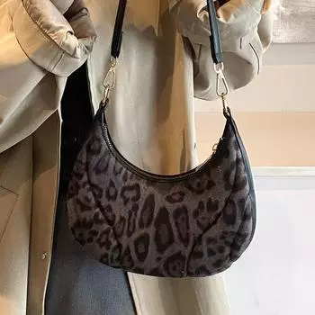 Новые повседневные женские сумки с модной индивидуальностью на осень и зиму, леопардовый принт, подмышечные сумки, модная простая сумка через плечо Moon