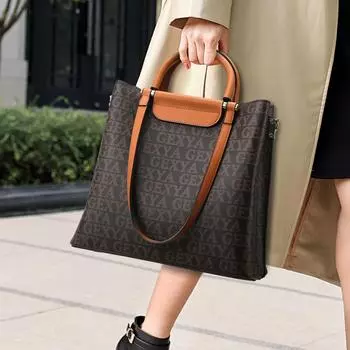 Новые повседневные женские сумки, женская сумка-мешок большой вместимости, модная большая сумка с английским буквенным принтом, сумки на одно плечо для мам среднего возраста