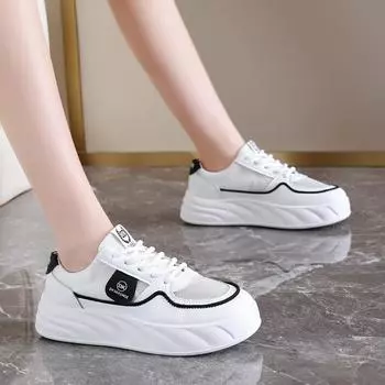 новые повседневные женские туфли кроссовки на плоской подошве дышащие и универсальные кроссовки женские туфли на платформе балетки 36