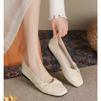Новые повседневные женские туфли Мэри Джейн без застежек для прогулок на свежем воздухе с мягкой подошвой, женские туфли на низком каблуке, модные легкие женские туфли на плоской подошве 35