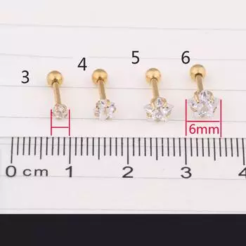 Новые пятиконечные подарочные женские серьги-гвоздики с цирконами и звездами, ювелирные изделия 3-6 мм, вечерние мини-гвоздики, модные ручной работы 3 mm