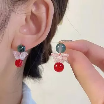 Новые пятнистые серьги-бабочки, маленькие и универсальные серьги с индивидуальным дизайном и темпераментом для женщин
