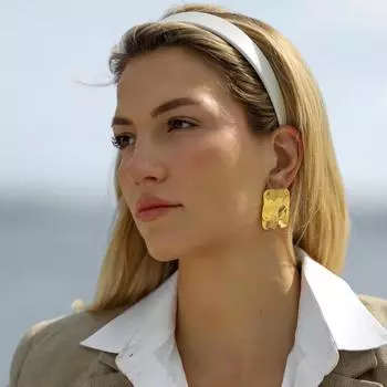 Новые преувеличенные серьги-гвоздики из нержавеющей стали женские высококачественные серьги-гвоздики из титановой стали с молотком модные серьги 18K