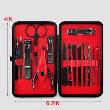 Новые профессиональные маникюрные кусачки для ногтей из нержавеющей стали, ножницы, набор наборов, маникюрный набор, инструменты для ногтей красный