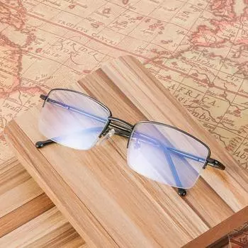 Новые прогрессивные мультифокальные очки для чтения унисекс с титановой оправой, металлические очки для пресбиопии, бифокальные очки с защитой от синего света 100degree чёрный