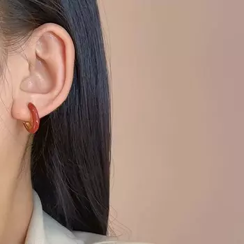 Новые простые эмалевые клипсы для ушей, модный нишевый дизайн, серьги-джокеры без проколотых ушей как