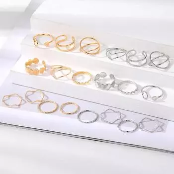 Новые простые детали, резное кольцо, очаровательное открывающееся кольцо, роскошный темпераментный женский комплект колец, корейское кольцо, новое праздничное универсальное кольцо для девочек, элегантное кольцо золотой