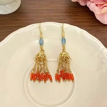 Новые простые геометрические вышитые бисером модные милые дикие серьги-кисточки женские