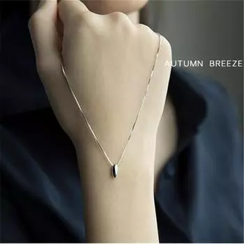 Новые простые короткие ювелирные изделия из стерлингового серебра 925 пробы в форме капли воды, изысканные ожерелья с подвеской на ключицу Xl149