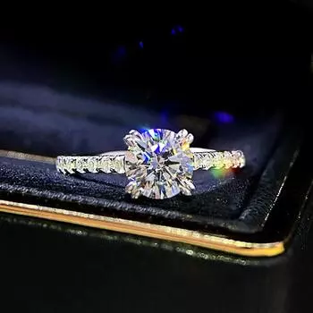 Новые простые круглые обручальные кольца с цирконием, женские серебряные обручальные кольца, кольцо для предложения, нежный подарок, модные ювелирные изделия 7