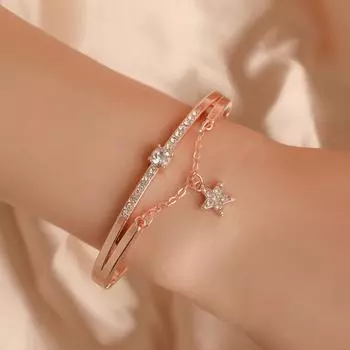 Новые простые модные браслеты с подвеской в виде пятиконечной звезды Pulseras - цветной браслет для женщин, ювелирные изделия