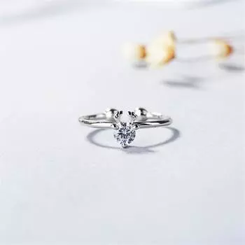 Новые простые модные ювелирные изделия из стерлингового серебра 925 пробы с рогом оленя, индивидуальные кольца с кристаллами и темпераментом Sr394