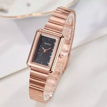 Новые простые женские часы с бамбуковым ремнем, маленькие прямоугольные модные женские часы с квадратным кварцевым ремешком