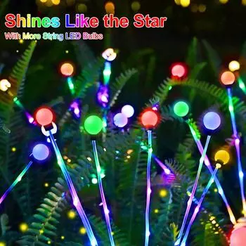 Новые прозрачные столбы солнечные светлячки уличные патио садовые декоративные светильники светодиодные водонепроницаемые атмосферные заземляющие светильники для газона 6LED разноцветный