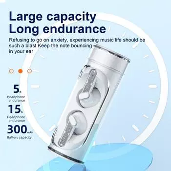 Новые прозрачные вращающиеся наушники Space Capsule, беспроводная Bluetooth-гарнитура с водонепроницаемостью и шумоподавлением чёрный