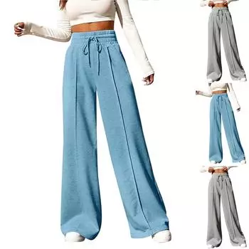 Новые прямые свободные спортивные штаны, модные широкие брюки, повседневные брюки для танцев на открытом воздухе L синий