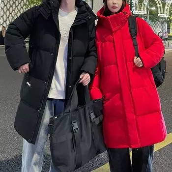 Новые пуховики средней длины для пар из серии Extreme Cold для мужчин и женщин, зимние модные брендовые утепленные зимние куртки M