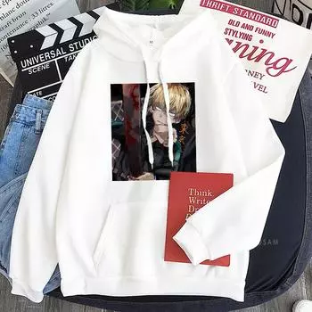 Новые японские аниме Tokyo Revengers мужские толстовки с капюшоном Одежда Manga Caeroon Chifuyu Matsuno kawaii Print Unisex Oversize Sweatshirts XS чёрный