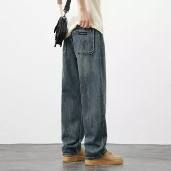 Новые японские свободные прямые уличные ретро-трендовые джинсы мужские брюки на весну и лето 28