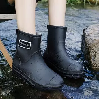 Новые японские женские нескользящие резиновые сапоги средней высоты 36