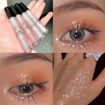 Новые яркие жидкие жемчужные тени для век, монохромные, глянцевые, водостойкие, долговечные тени для век, жидкие тени для век/блестящие блестки, лежащий тутовый шелкопряд 1#