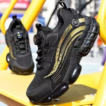 Новые рабочие кроссовки мужские качественные вращающиеся кнопки мужские защитные туфли противоударные антипрокольные неразрушимые ботинки рабочие защитные ботинки 37