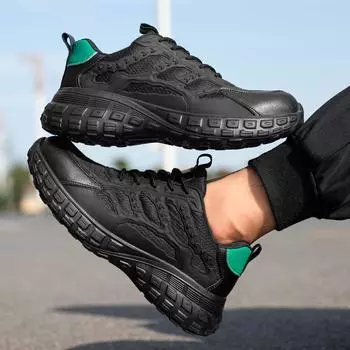 Новые рабочие защитные ботинки, летние дышащие рабочие ботинки для мужчин и женщин, устойчивые к проколам, прочные стальные защитные ботинки для головы, спортивная обувь 40 чёрный