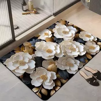 Новые Растения Цветы Ванная Впитывающий Коврик Туалет Бытовой Нескользящий Коврик Туалет Дверь Быстросохнущий Коврик 4060cm 2.5mm
