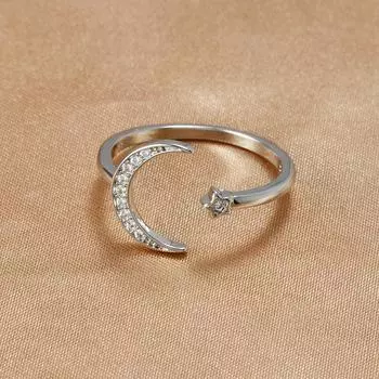 Новые регулируемые кольца из нержавеющей стали со звездой и Луной для женщин, модные ювелирные изделия на свадьбу, регулируемые антикварные кольца Anillos