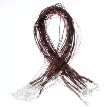 Новые регулируемые ювелирные изделия ручной работы, 10 шт., атласный шнур, веревка для ожерелья, лента из органзы + нанесение воска, аксессуары для подвесок «сделай сам» синий