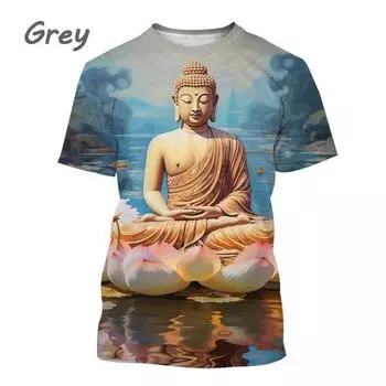 Новые религиозные 3D-принтованные футболки, модные повседневные персонализированные футболки с коротким рукавом, забавные этнические принтованные футболки S золотой