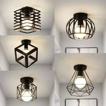 Новые ретро E27 потолочные светильники для коридора, фойе, балкона, винтажные потолочные светильники для спальни, ресторана, внутреннее освещение