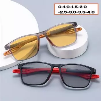 Новые ретро фотохромные солнцезащитные очки для мужчин и женщин, модные гибкие квадратные спортивные очки унисекс с винтажной отделкой, очки для близорукости 0