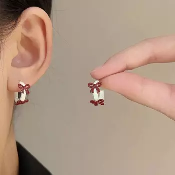 Новые ретро красные серьги-бантики простые серьги C женские модные украшения ювелирные изделия подарки как