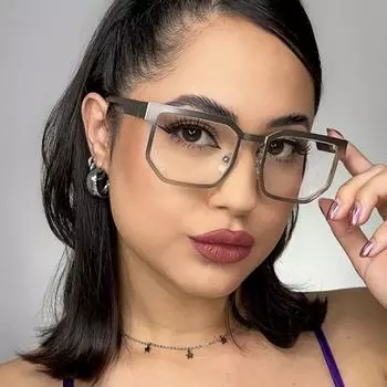 Новые ретро квадратные анти-синий свет женские очки оправа панк мода компьютер общие прозрачные линзы очки золотистый