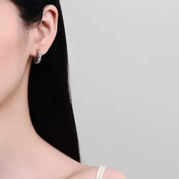 Новые ретро микросерьги с цветным цирконием Нишевые серьги высокого класса