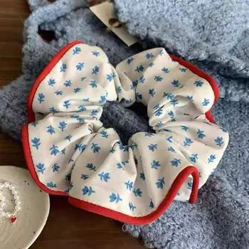 Новые резинки для волос в синюю клетку с красной окантовкой, большого размера, милые, эластичные, женские аксессуары для волос